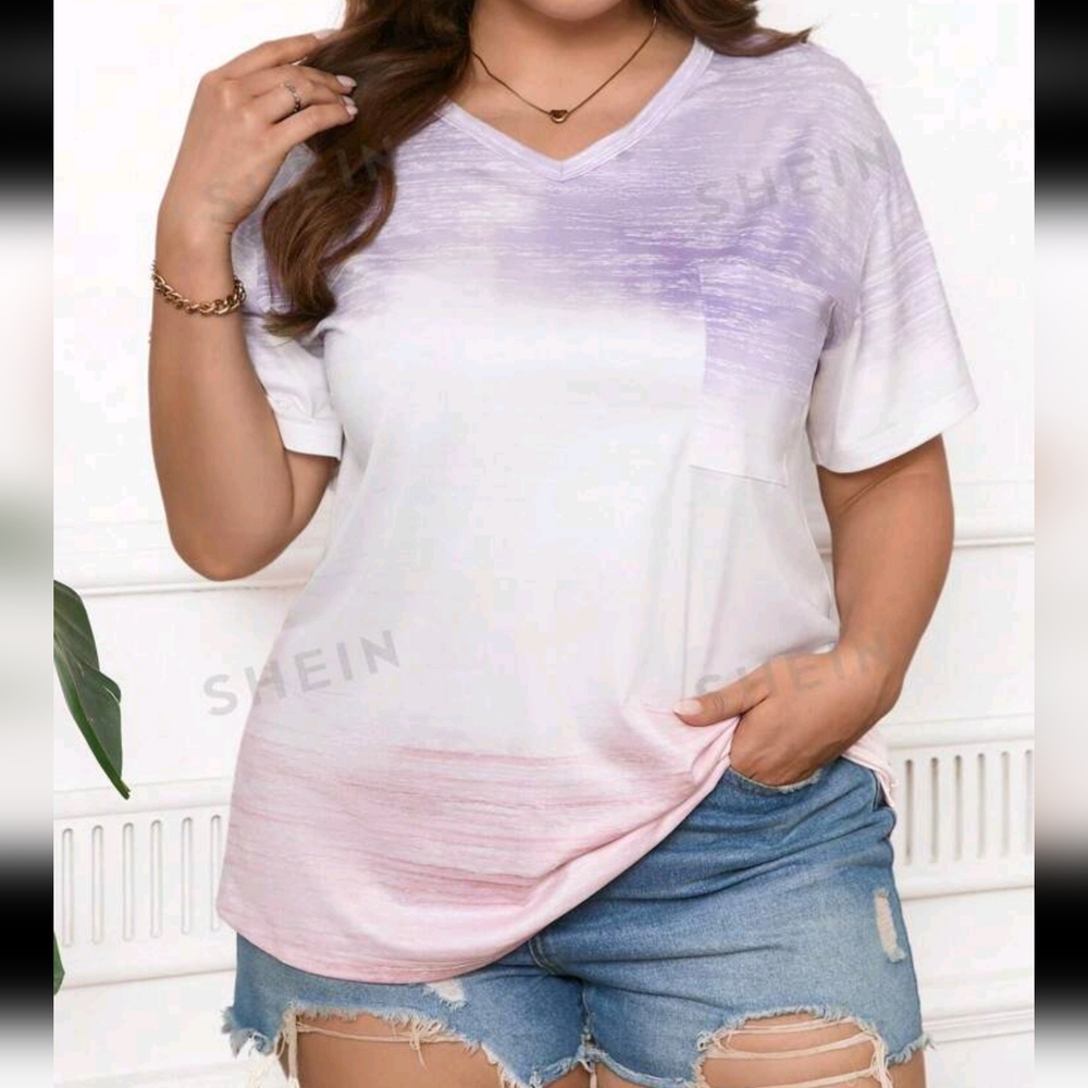 Shein tri color t shirt